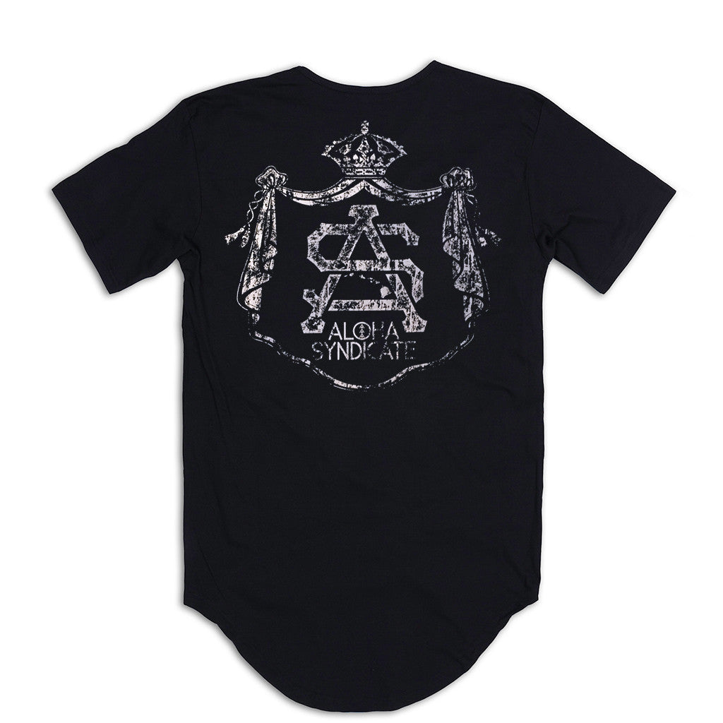 Crest Scallop Tee Black Back