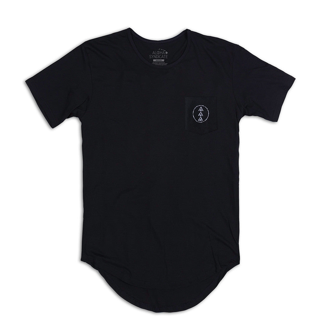 Crest Scallop Tee Black Back