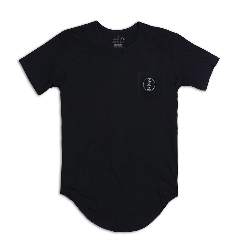Crest Scallop Tee Black Back