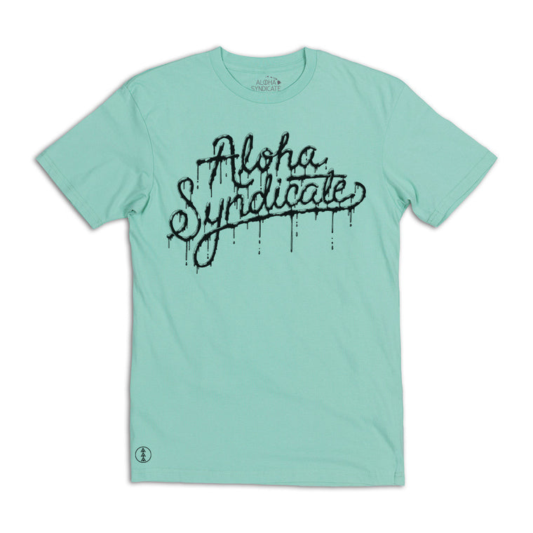 Drip T Shirt Mint Green Front